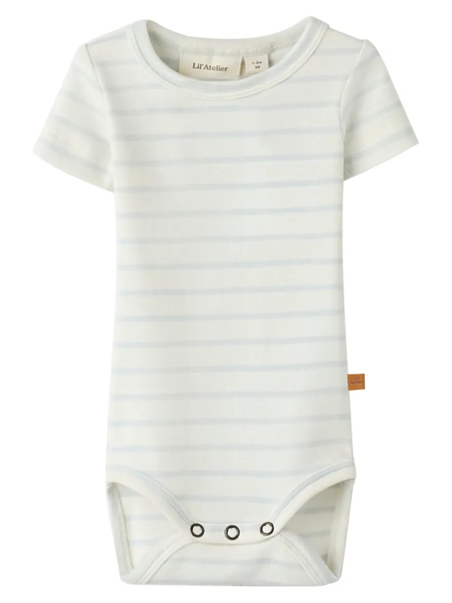 Lil' Atelier Geo Apa Kortärmad Slim Body - Coconut Milk
