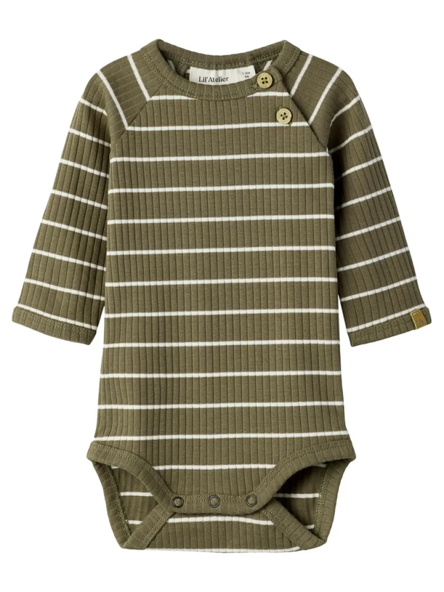 Lil' Atelier Kail Slim Långärmad Body - Shitake