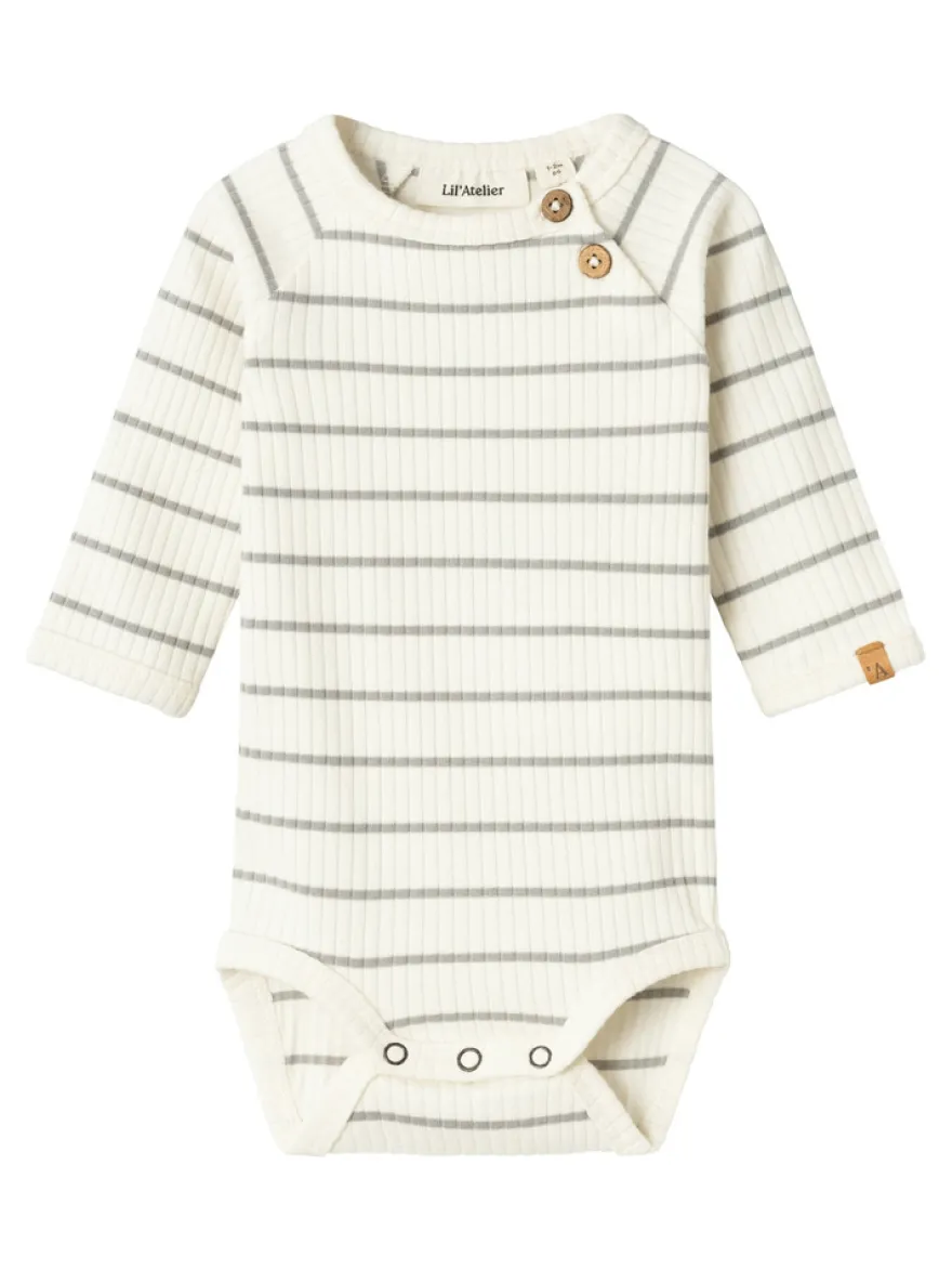 Lil' Atelier Kail Slim Långärmad Body - Coconut Milk