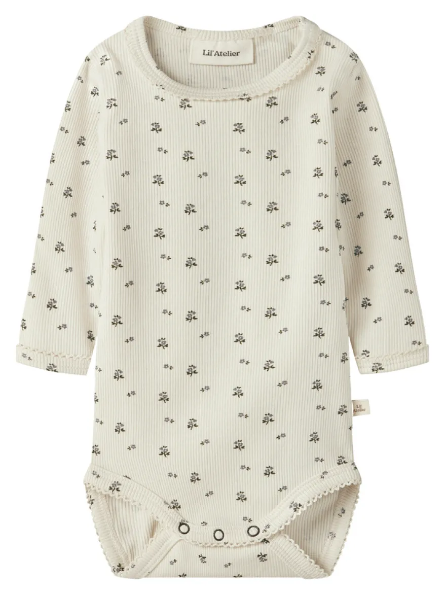 Lil' Atelier Lago Mau Långärmad Slim Body - Turtledove