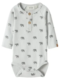 Lil' Atelier Lavo Eko Långärmad Slim Body - Glacier Gray