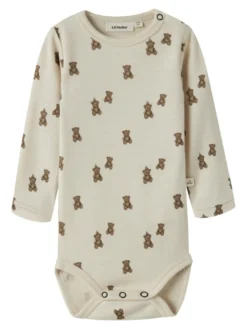 Lil' Atelier Nilo Nun Långärmad Ull Slim Body - Turtledove