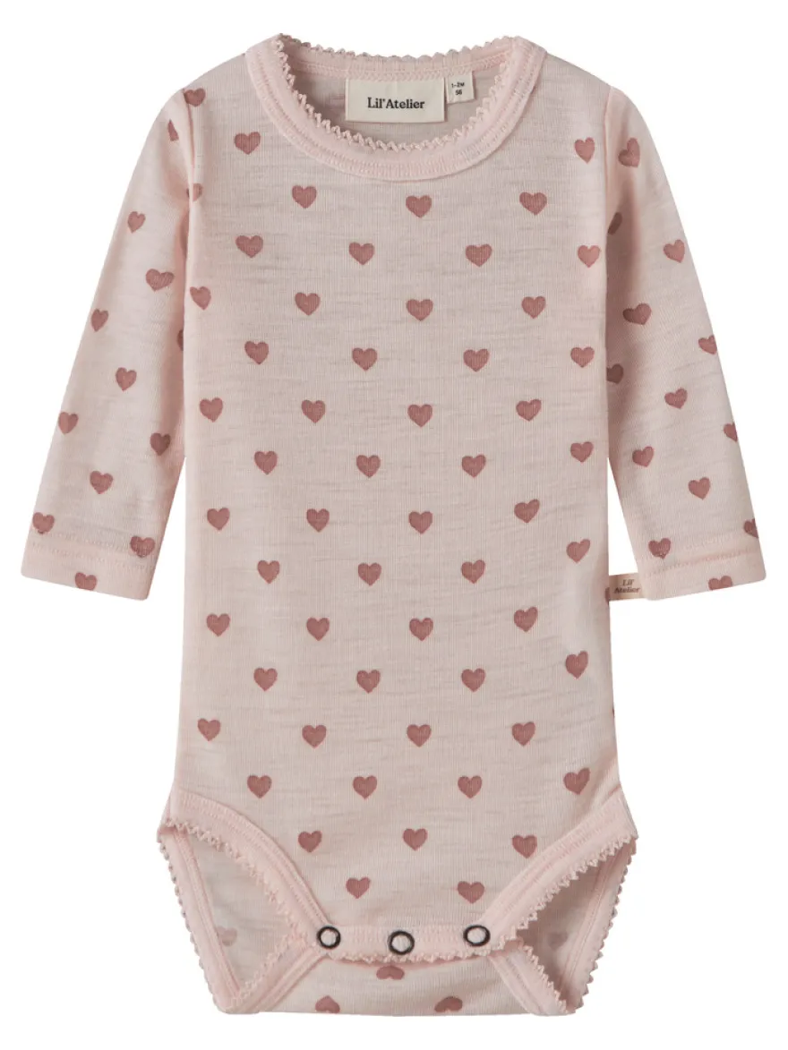 Lil' Atelier Noel Nia Långärmad Body I Ull - Morganite