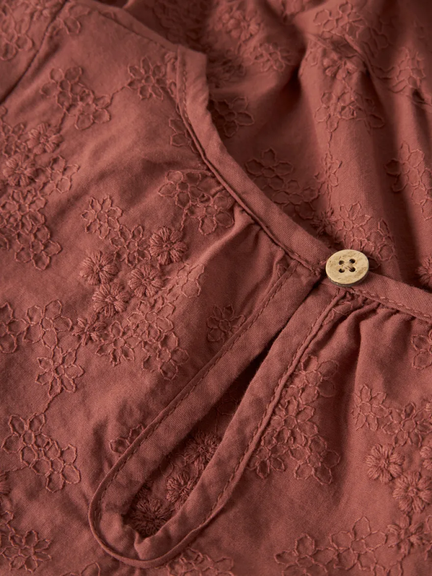 Lil' Atelier Nopa Løs Långärmad Body - Mahogany
