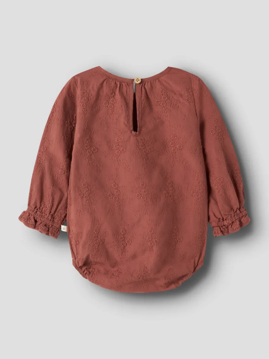 Lil' Atelier Nopa Løs Långärmad Body - Mahogany