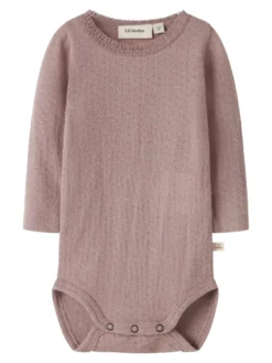 Lil' Atelier Nora Ned Ull Silke Långärmad Slim Body - Fawn