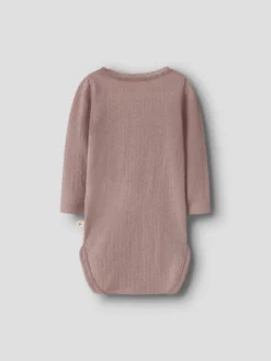 Lil' Atelier Nora Ned Ull Silke Långärmad Slim Body - Fawn