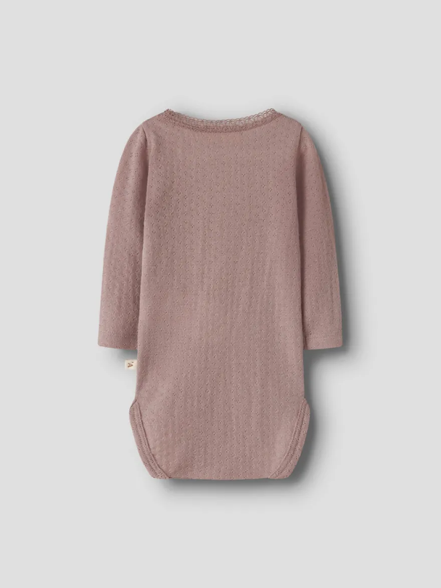 Lil' Atelier Nora Ned Ull Silke Långärmad Slim Body - Fawn