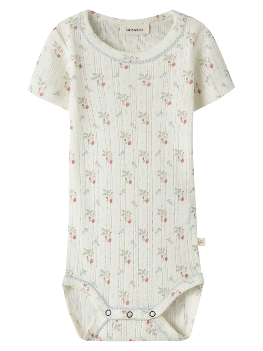Lil' Atelier Rachello Duna Kortärmad Slim Body - Coconut Milk