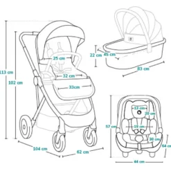Lionelo Amber 3i1 Duovagn - Grey Graphite