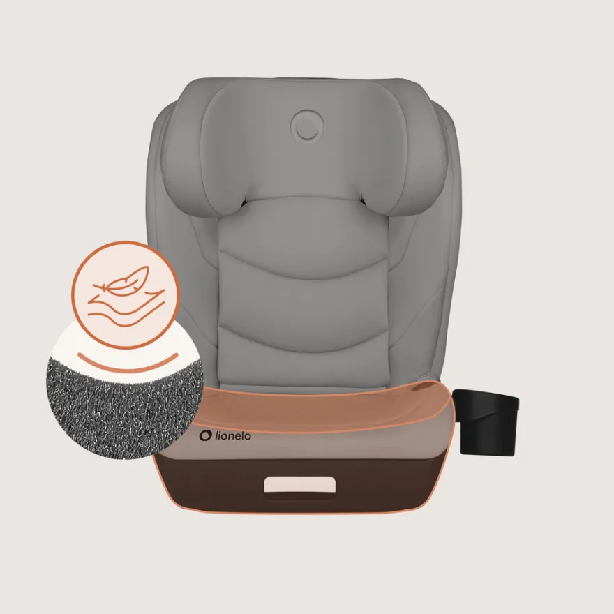 Lionelo Neal i-Size Bältesstol - Grey Concrete
