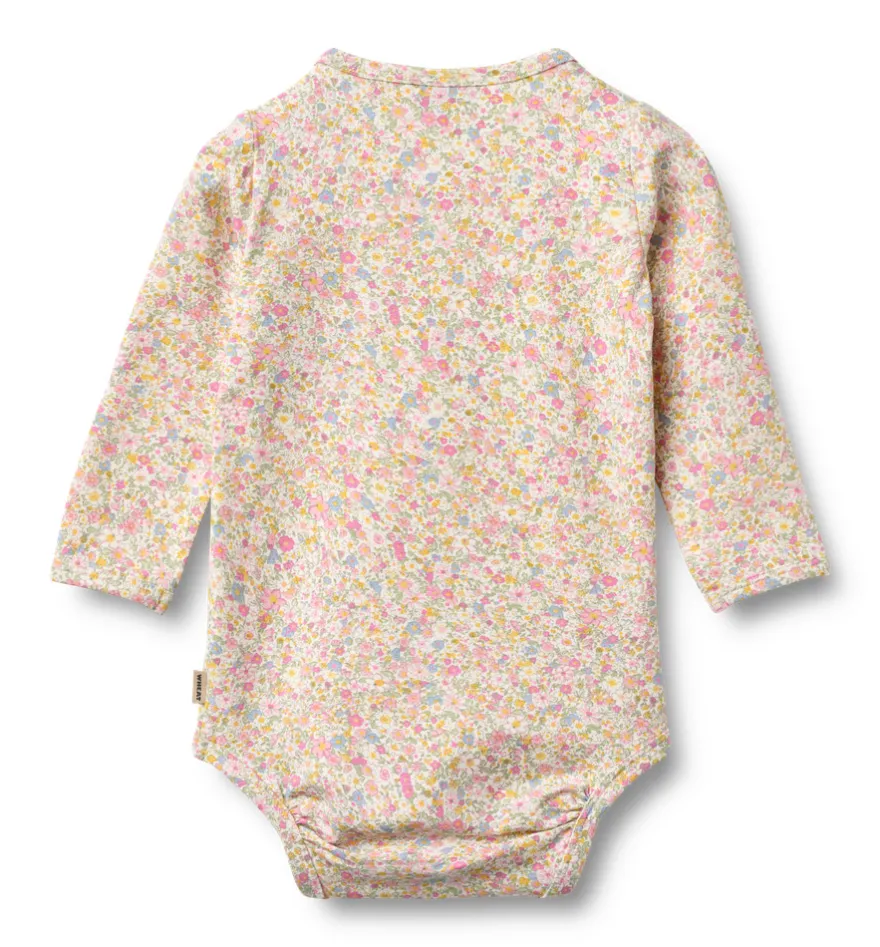 Liv Långärmad Body - Blush Flower Meadow