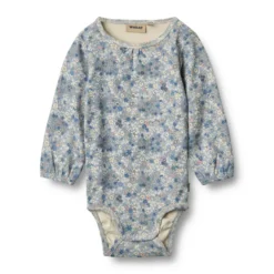Långärmad Body Elmine - Blue Summer Flowers