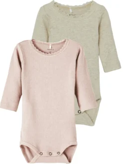 Långärmad Body Kab 2-pack - Peyote Melange