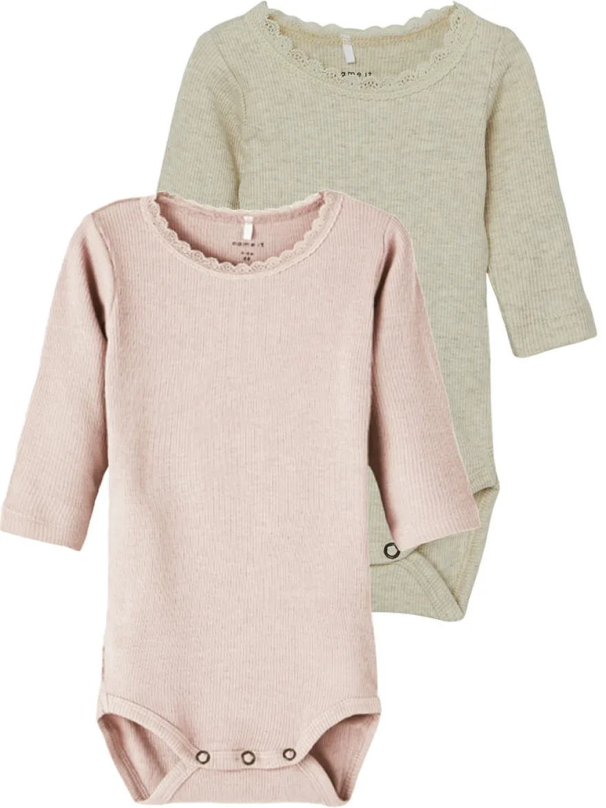 Långärmad Body Kab 2-pack - Peyote Melange