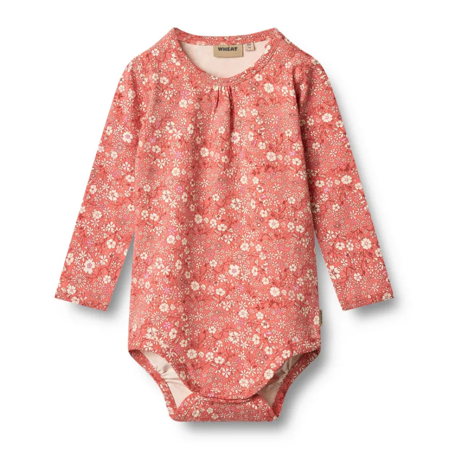 Långärmad Body Liv - Coral Flowers