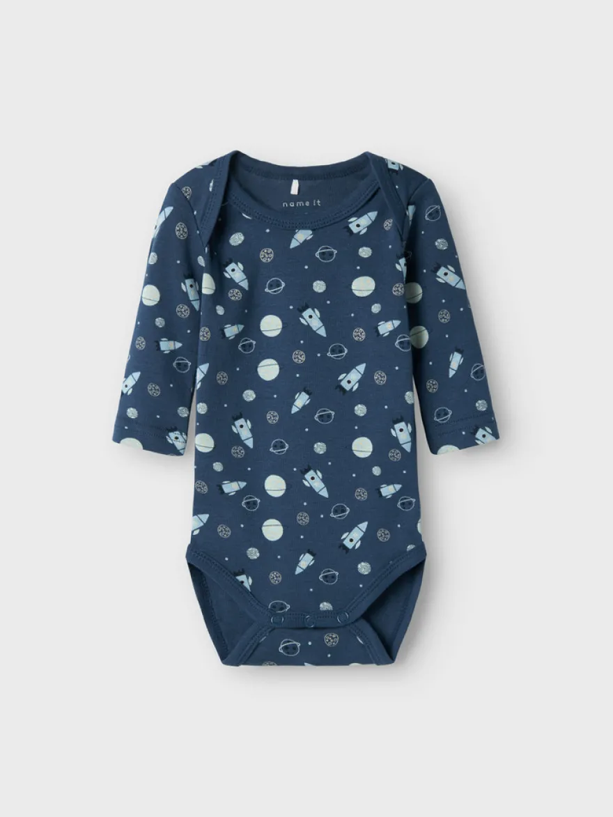 Långärmad Body 3-Pack - Dark denim