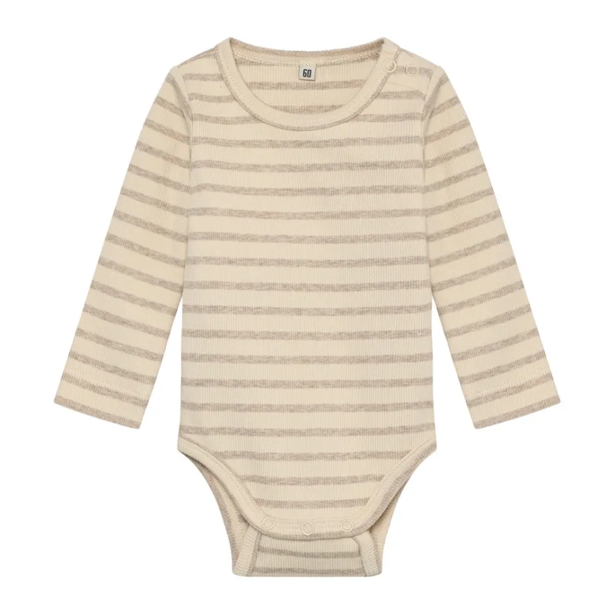 Långärmad Body - Silver Mink Melange