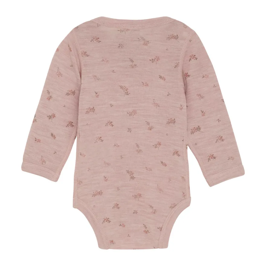 Långärmad Body Ull AOP - Starling Melange