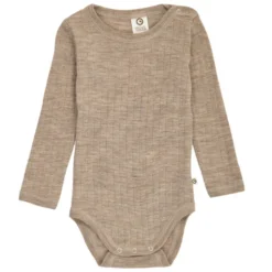 Långärmad Body Woolly Merinoull - Beige Melange