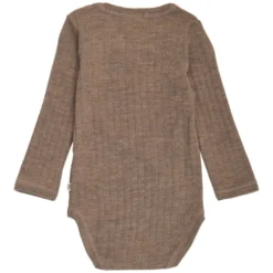 Långärmad Body Woolly Merinoull - Walnut Melange