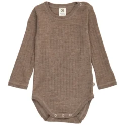 Långärmad Body Woolly Merinoull - Walnut Melange
