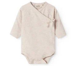 Långärmad Omlottbody Belita - Light Beige Melange