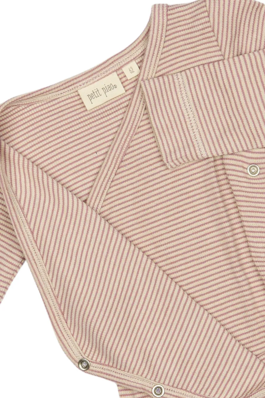 Långärmad Omlottbody Dian - Nostalgic Rose/Dark Off White