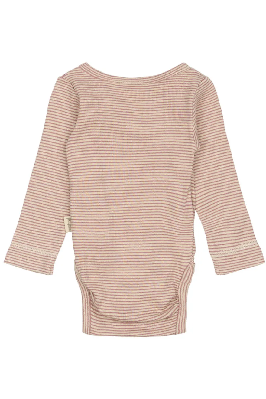 Långärmad Omlottbody Dian - Nostalgic Rose/Dark Off White