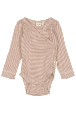 Långärmad Omlottbody Dian - Nostalgic Rose/Dark Off White
