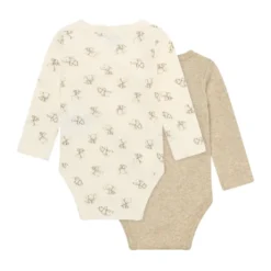 Långärmad Omlottbody 2-pack - Silver Mink Melange