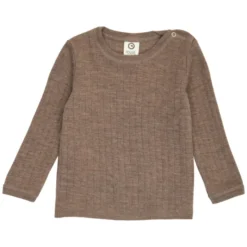Långärmad Tröja Woolly Merinoull - Walnut Melange
