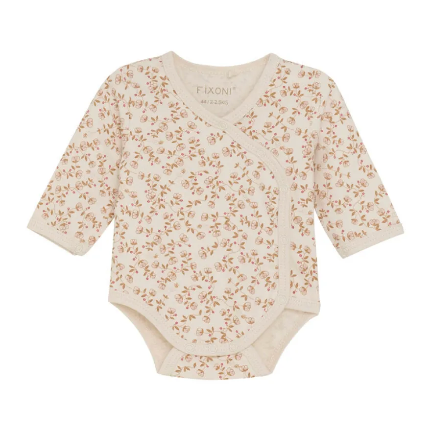 Långärmad Wrap Body m. Tryck - Pale Mauve