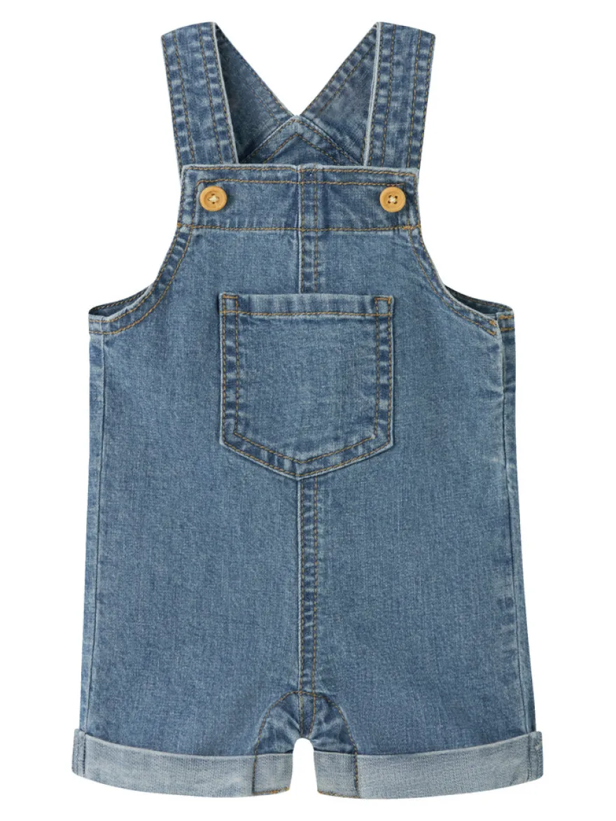 Lou Denim Hängselbyxor - Medium Blue Denim