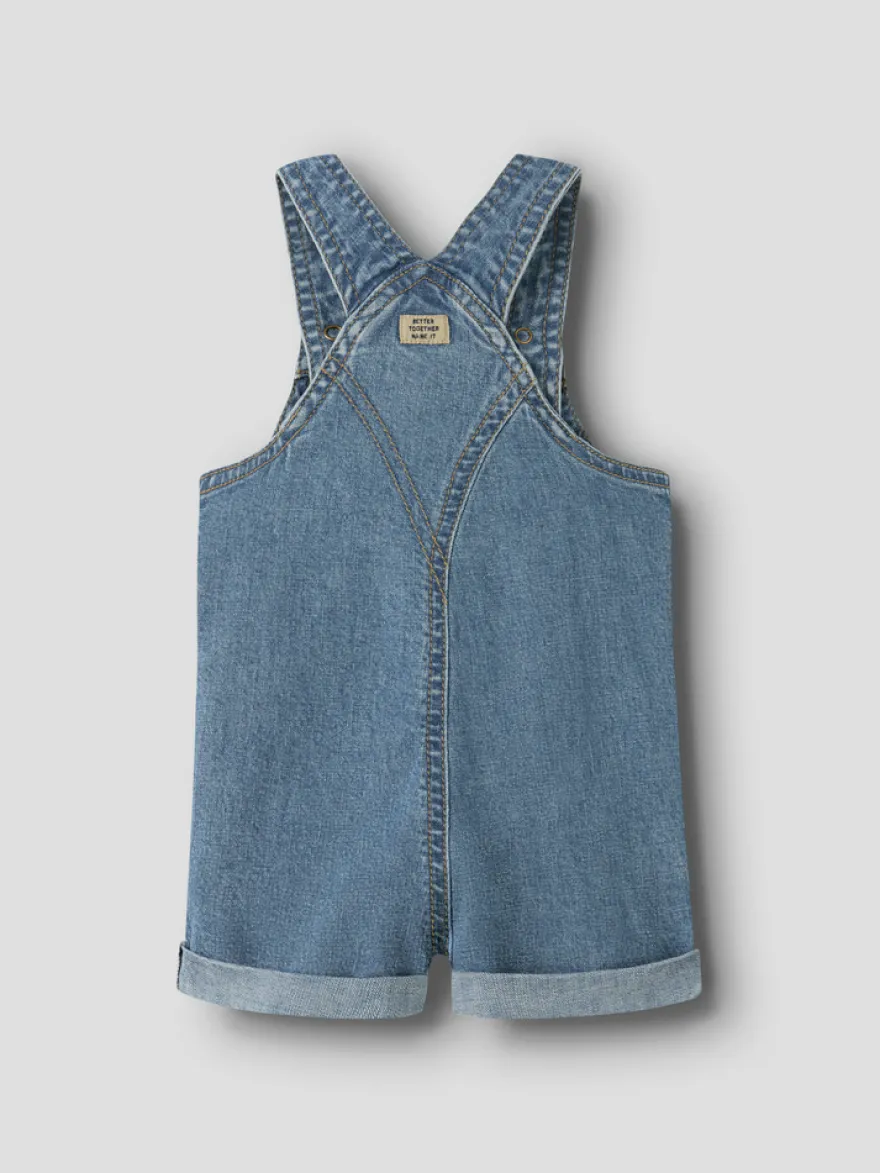 Lou Denim Hängselbyxor - Medium Blue Denim