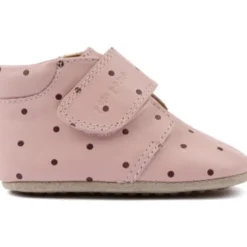 Lära-gå-skor Velcro Print - Dusty Rose Dot