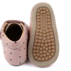 Lära-gå-skor Velcro Print - Dusty Rose Dot