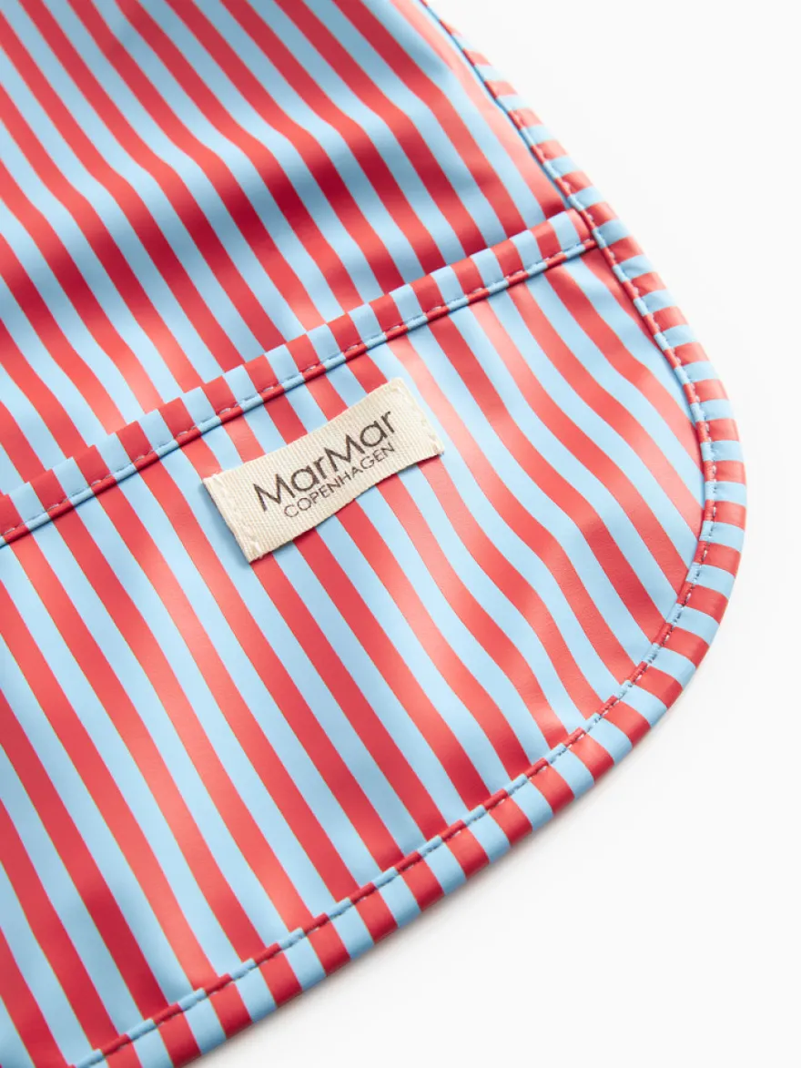 MarMar Copenhagen Apron Långärmad Haklapp - Blue Red Stripes