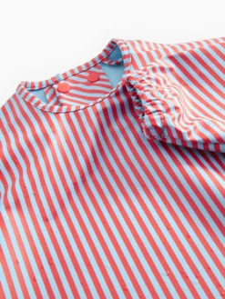 MarMar Copenhagen Apron Långärmad Haklapp - Blue Red Stripes