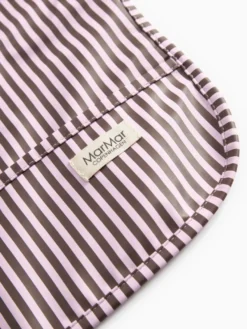 MarMar Copenhagen Apron Långärmad Haklapp - Pink Brown Stripes