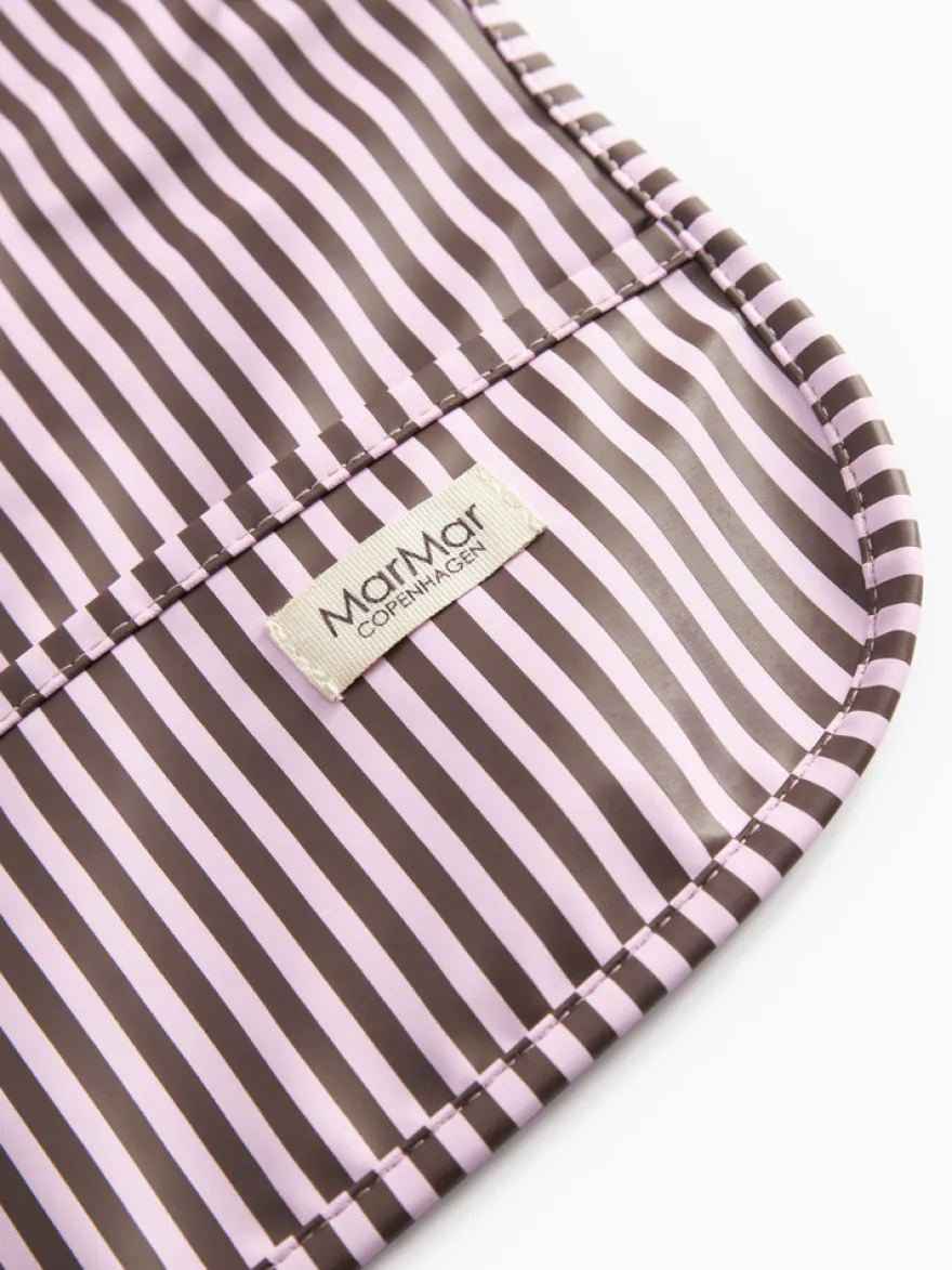 MarMar Copenhagen Apron Långärmad Haklapp - Pink Brown Stripes
