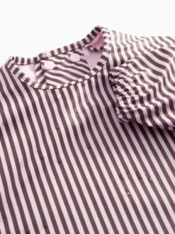 MarMar Copenhagen Apron Långärmad Haklapp - Pink Brown Stripes