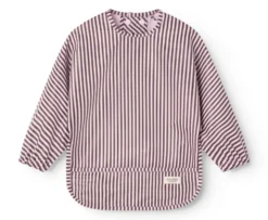 MarMar Copenhagen Apron Långärmad Haklapp - Pink Brown Stripes