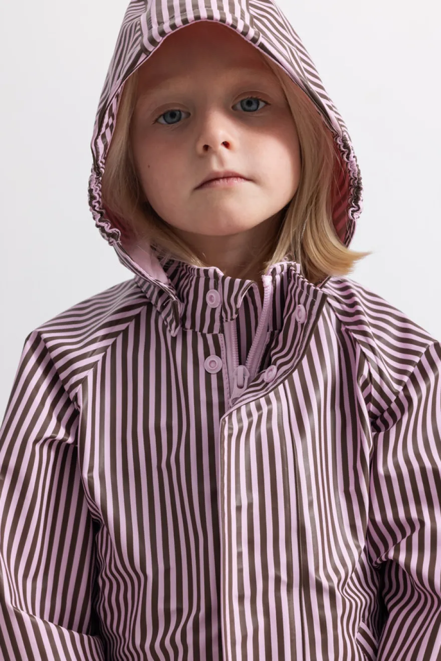 MarMar Copenhagen Oddy Regnset - Pink Brown Stripes