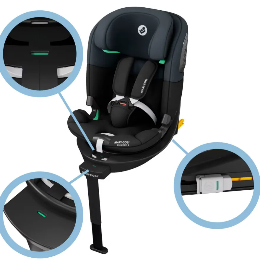 Maxi-Cosi Emerald 360 S Bilbarnstol - Tonal Black