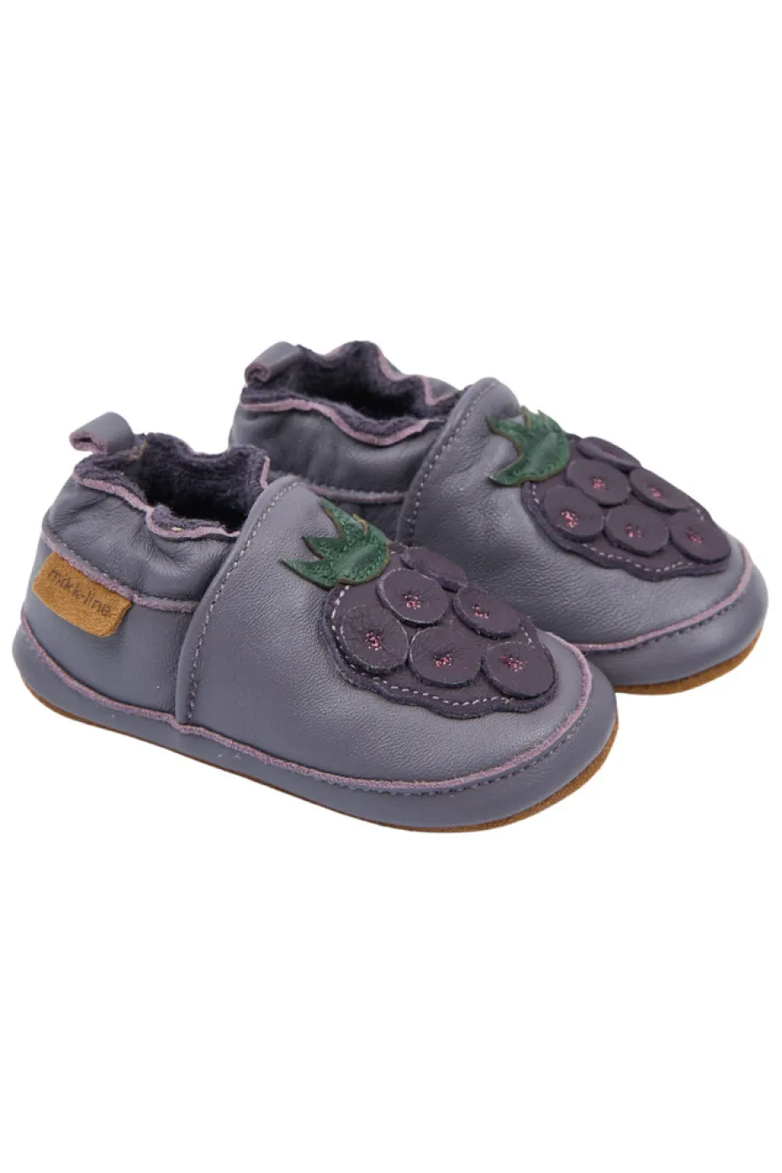 Mikk-Line Läderslippers 3D - Blackberry