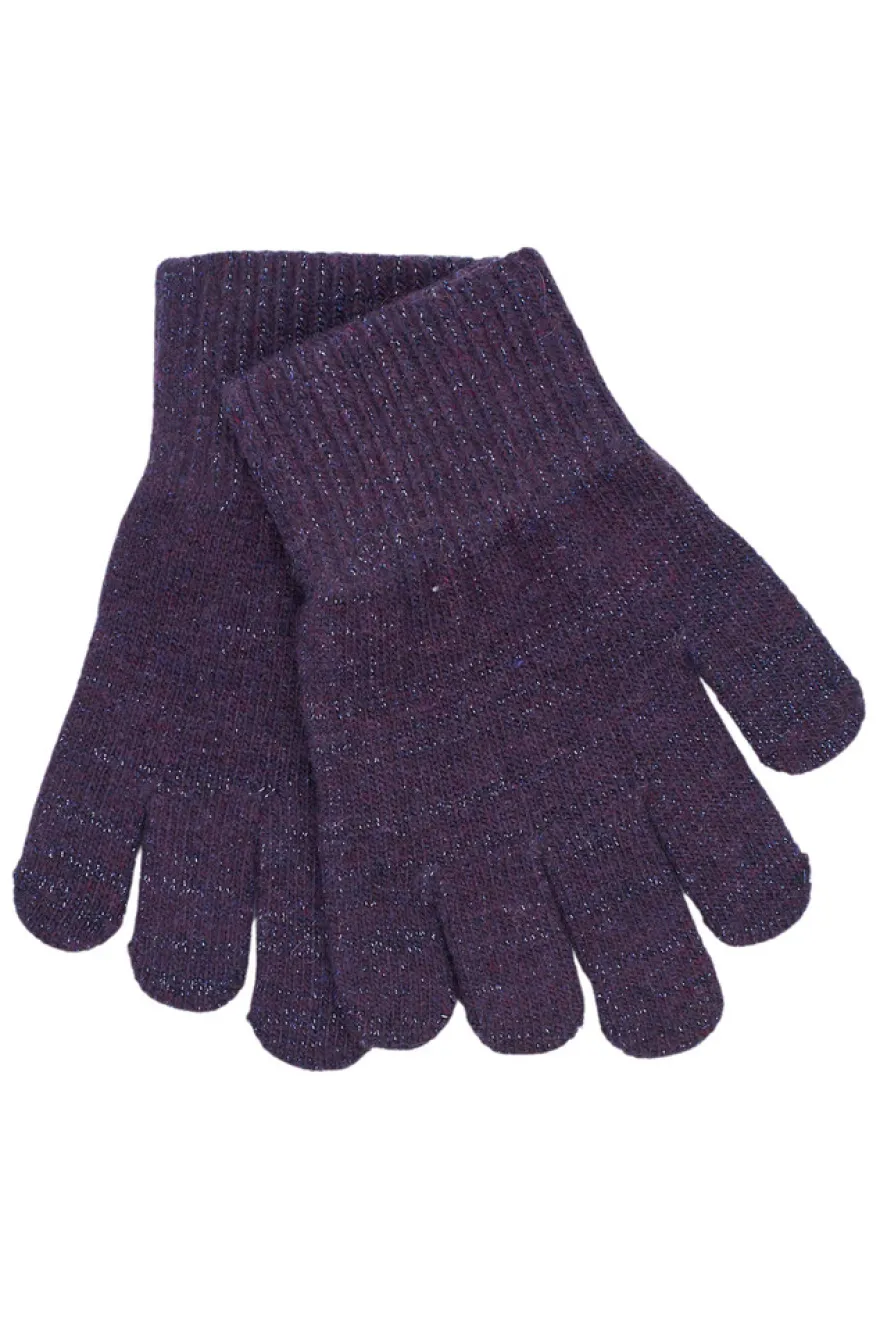Mikk-Line Magiska Handskar, 3-pack Med Lurex - Plum Perfect-Catawaba Grape-Purple Sage