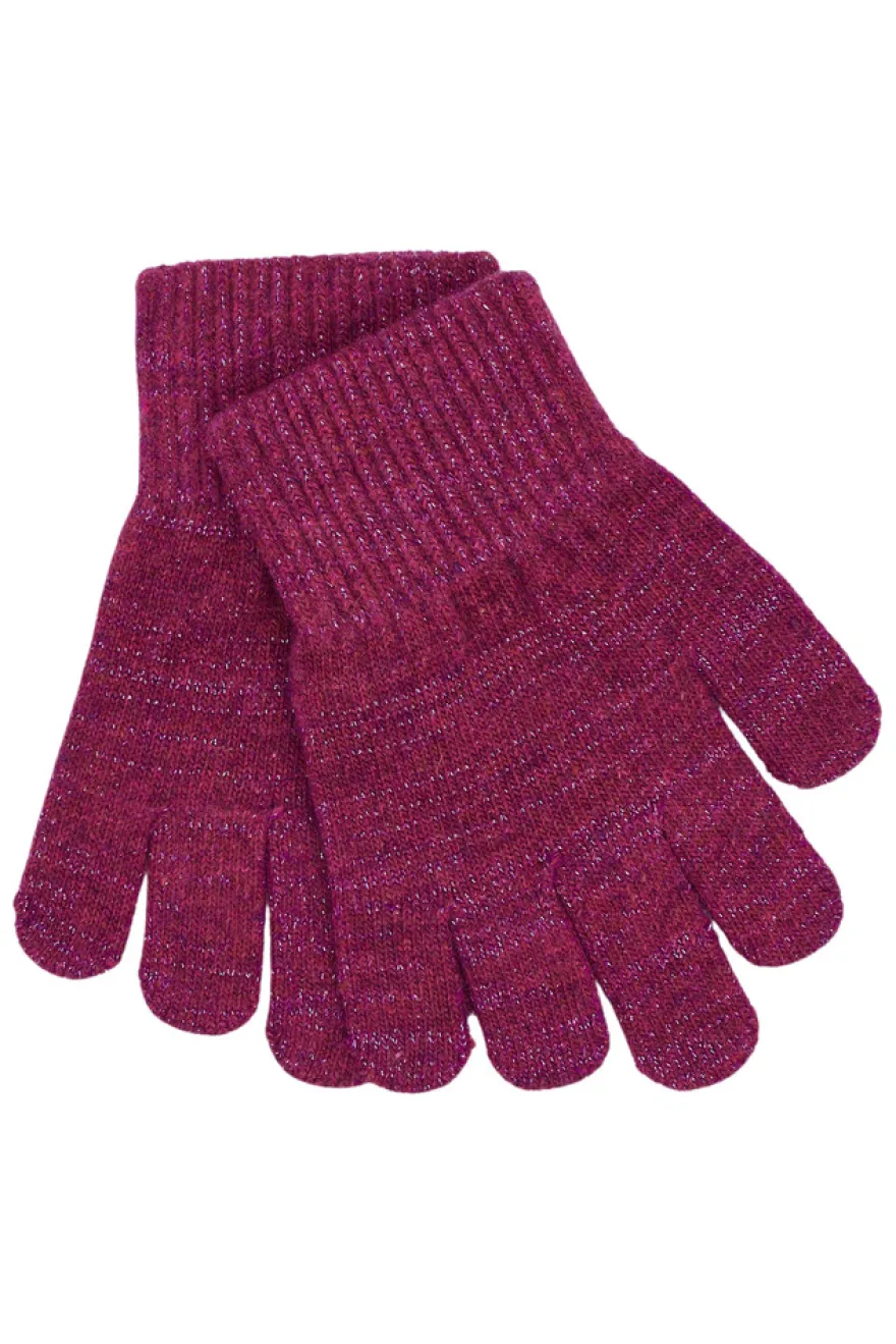 Mikk-Line Magiska Handskar, 3-pack Med Lurex - Plum Perfect-Catawaba Grape-Purple Sage