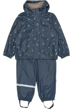 Mikk-Line Regnställ m. Fleece - Star Sky