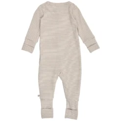 Mini Stripe Rib Jummpsuit - Balsam Cream/Walnut